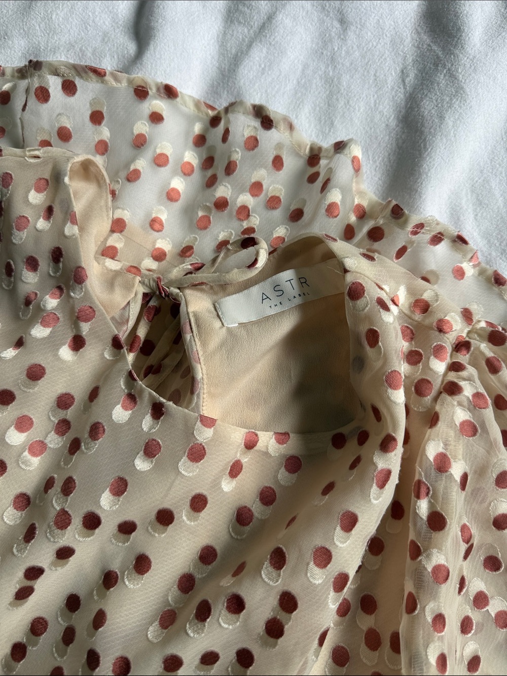 Astr the Lable Elsie Cream Polka Dot Backless Dress - Picture 7 of 7